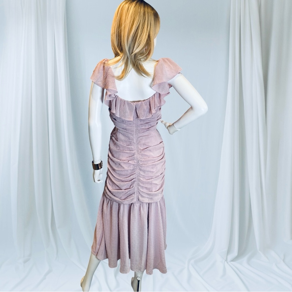 Astr The Label Pink Ruched Midi Dress with Scoop Neck NWOT - Picture 5 of 10